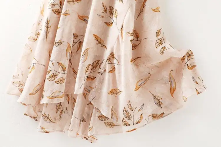 Elegant V-neck Women High Waist Floral Print Female Long Loose Lady Summer Short Sleeve Wrap Casual Dress