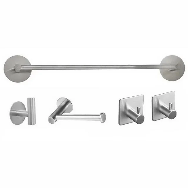 High Quality Metal 4 pieces set washroom wall mount hook  paper hanger towel bar set bathroom accessories