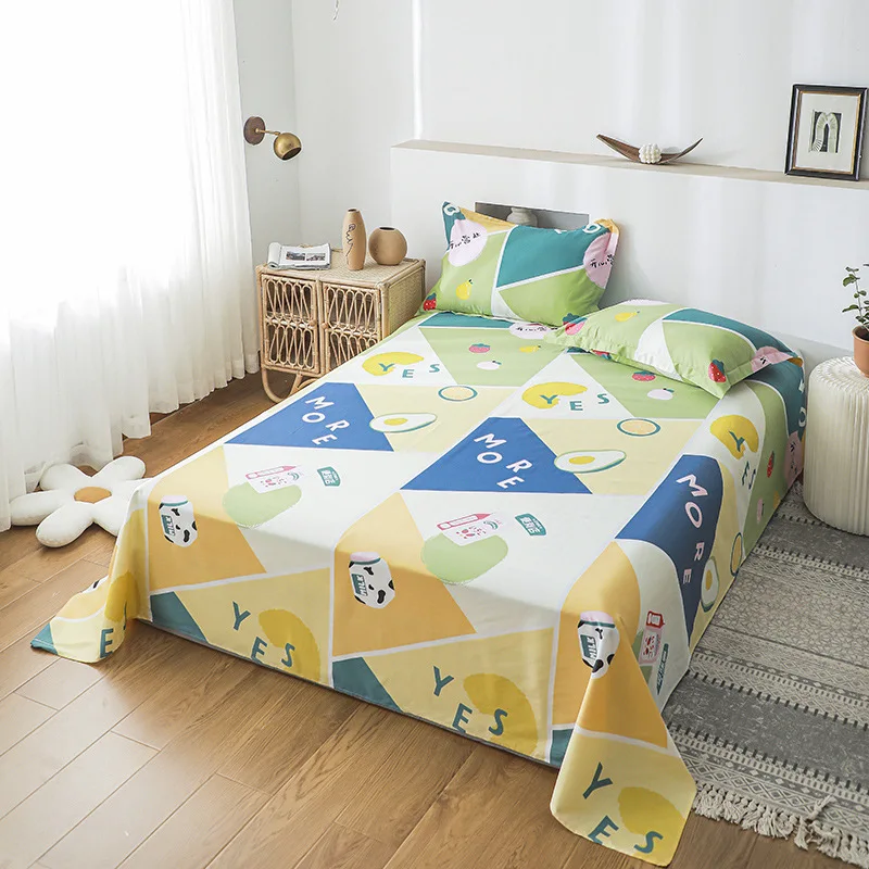wholesale summer cotton single home student dormitory  adult bedding flat sheet liningss items children kid bedsheet