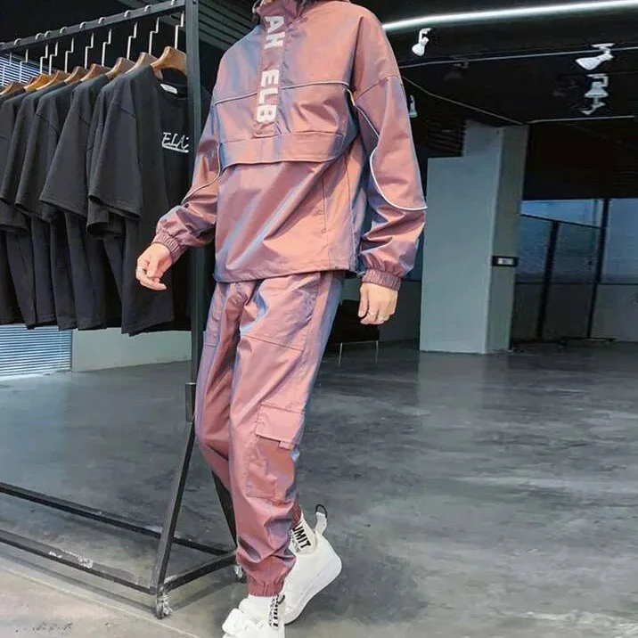 С буквенным принтом с графическим логотипом контрастной отделкой куртка капюшоном брюки-Карго спортивные тренажерный зал на заказ нейлоновая ветровка Спортивная одежда для