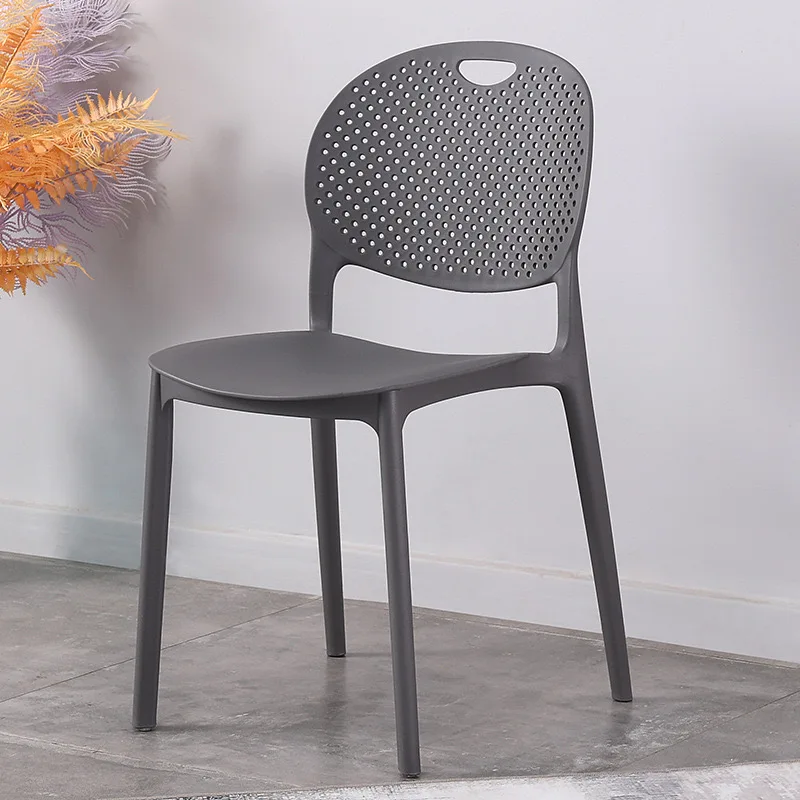 Stackable Hole Back Polypropylene Plastic Dining Chair Restaurant Pp Chair Outdoor Garden Balcony Chair