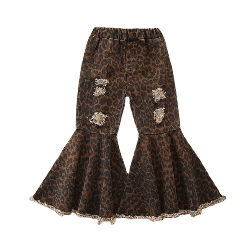 
2020 Spring Autumn Hot Sell Children Jeans Casual Kid Toddler Girl Jeans Baby Bell-Bottoms Denim Pants 