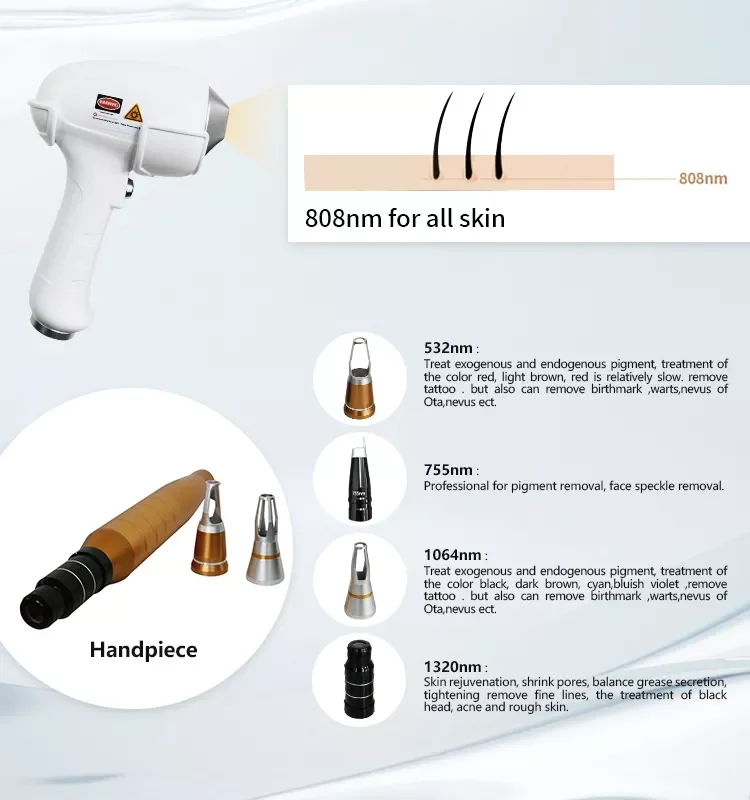 755 808 nm 1064nm 3 wavelengths 810 diode trio laser 755/808/1064nm hair removal machine