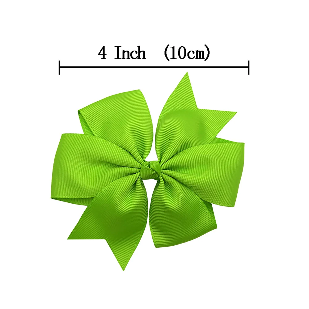 
10 cm 4 inch 20 Colors Custom Wholesale grosgrain ribbon pinwheel hair bows for Girls Hair 