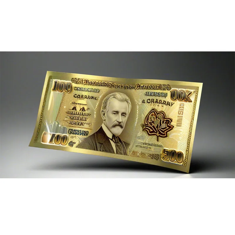 custom high quality  colorful printing collection money gold foil  currency plated banknote for souvenir