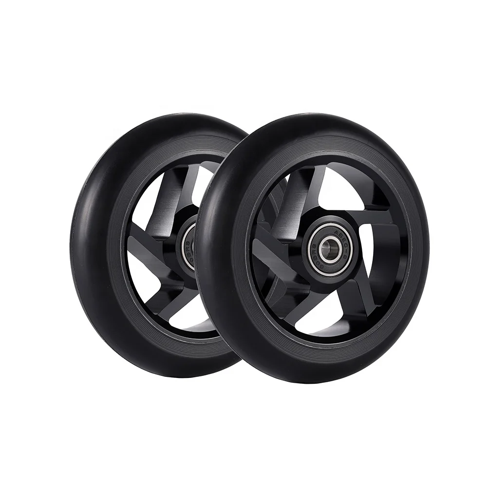 120mm Black on Black 5 Spoke  Wheels Pro Stunt Scooter Wheels  For Sale