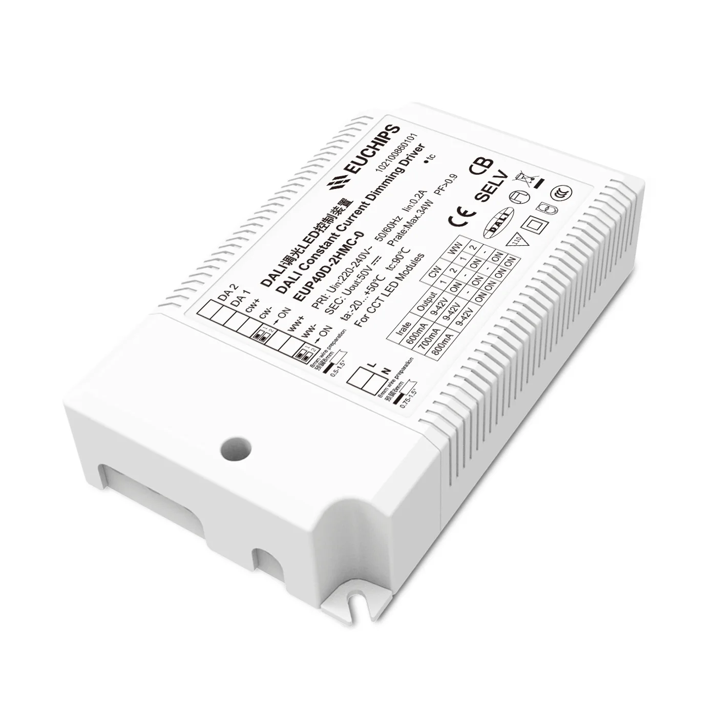 40W Led Recessed Light Tunable white Led CCT Dimmable driver 2 channels output Dali DT8 light controller