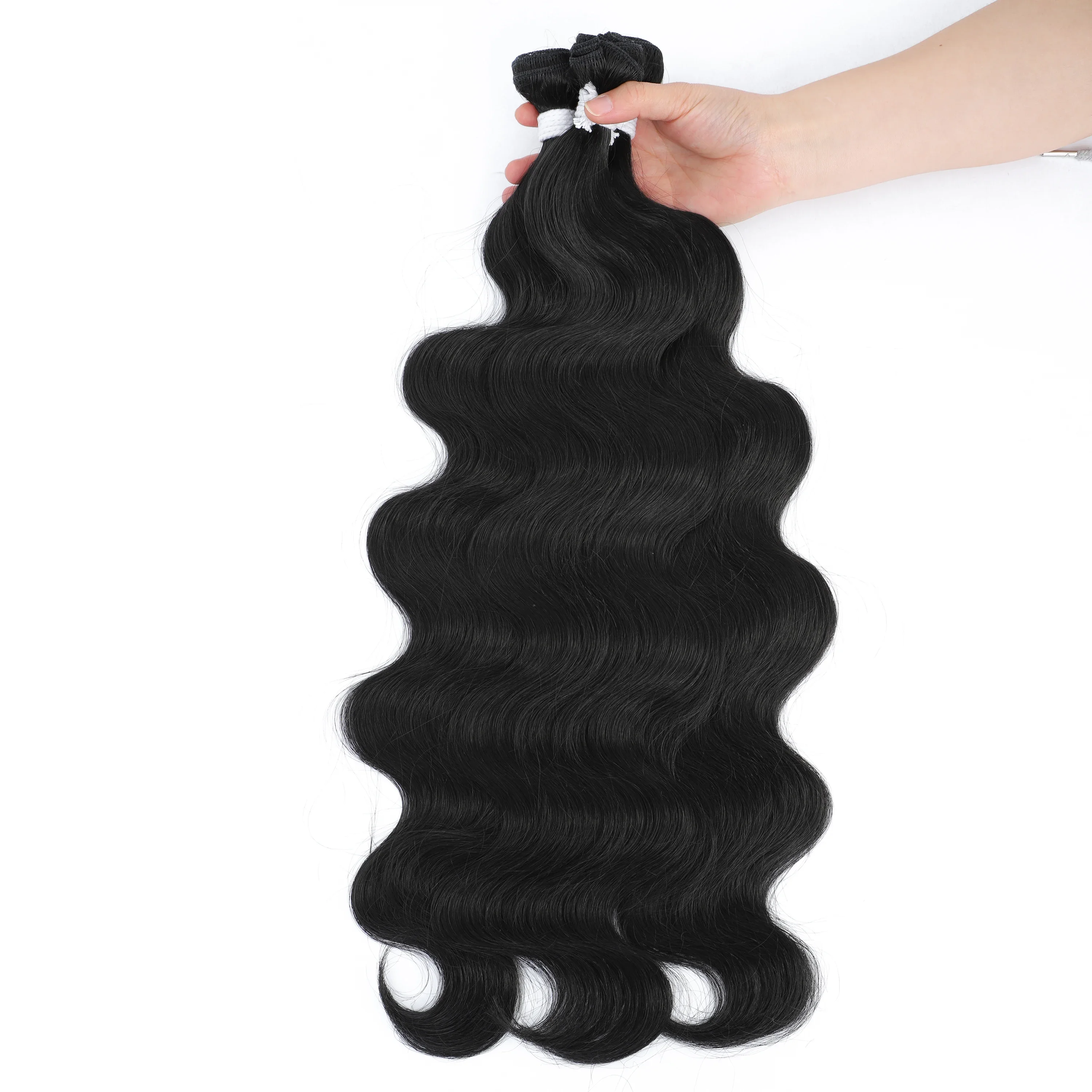 Body Wave Ponytail Hair Bundles 26 Inch Piano Blonde Natural Synthetic Hair Weave Ombre Brown 613 Blonde Hair Extensions