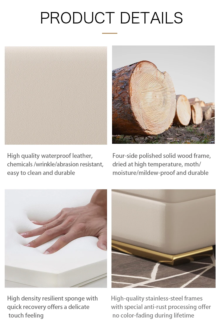 Итальянская роскошная двуспальная кожаная кровать высокого класса современная мебель для спальни комплект кроватей с металлическим каркасом