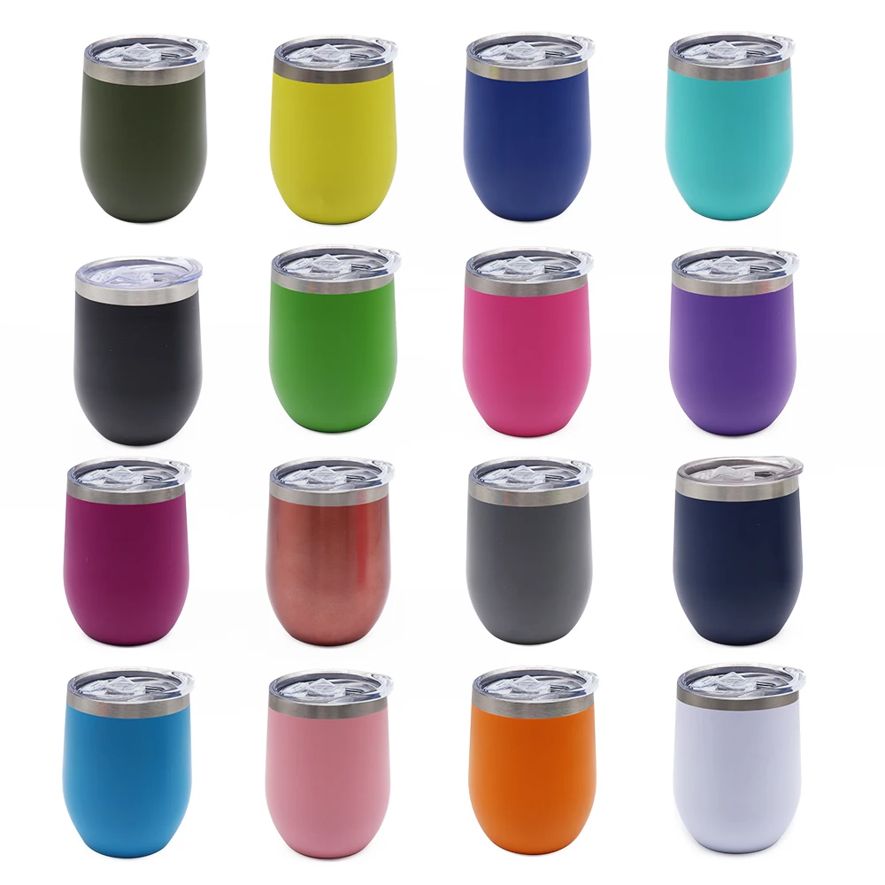 High Quality Colorful Drinkware Beer Wine Cup Wine Tumbler steel 12oz Vacuum Insulated Wholesale