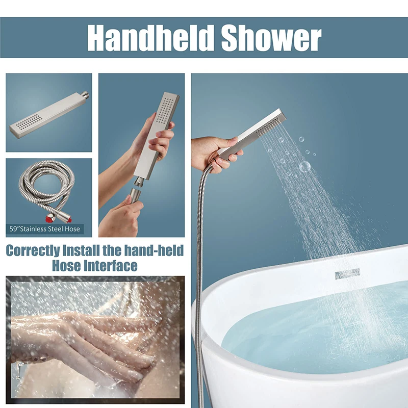 Factory Cheap Price Floor Standing Free Brass Bathtub Faucet Set Bathroom Tub Faucet