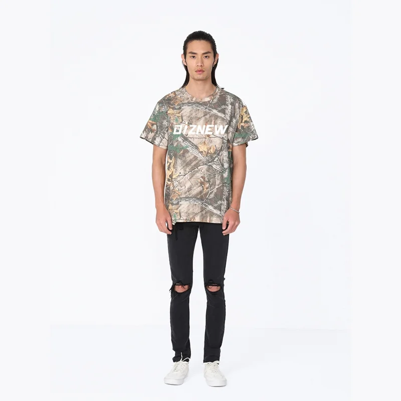 Diznew Wholesale 3D digital printing round neck short sleeve sublimation blank t shirt for men