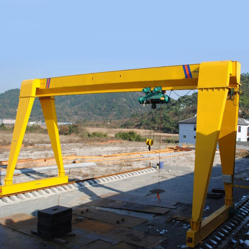 Mh Single Girder Door Crane Workshop Simple 20t 10 Ton Light Duty Gantry Crane With Trolley Hook For Project