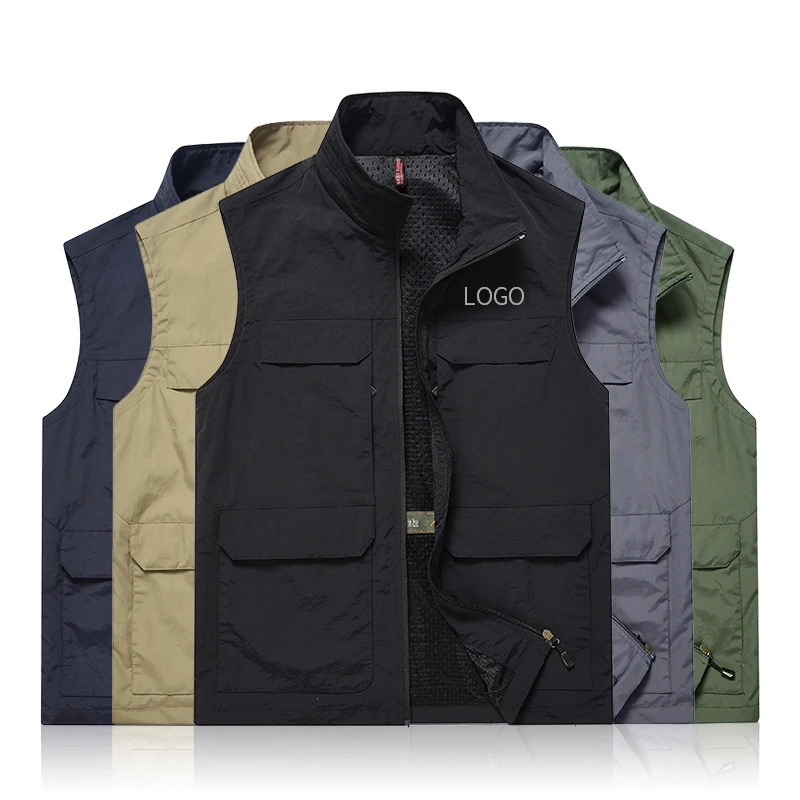 Новинка 2022 стильный OEM безрукавка нейлоновый Рабочий жилет с несколькими карманами теплый мужской зимний