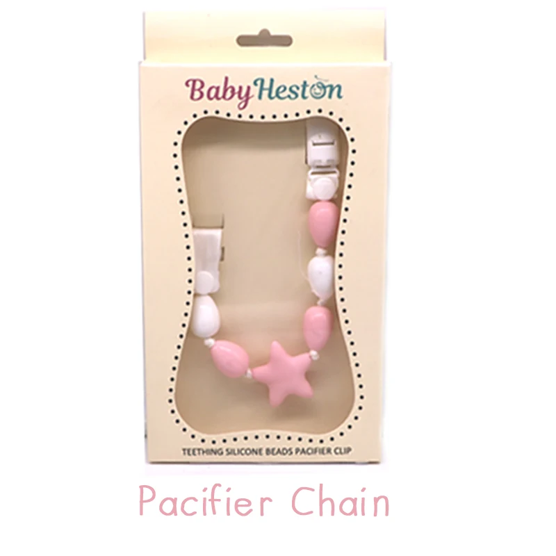 Chewable Soft Baby Pacifier Clip Beads Teether Toys Silicone Pacifier Clip