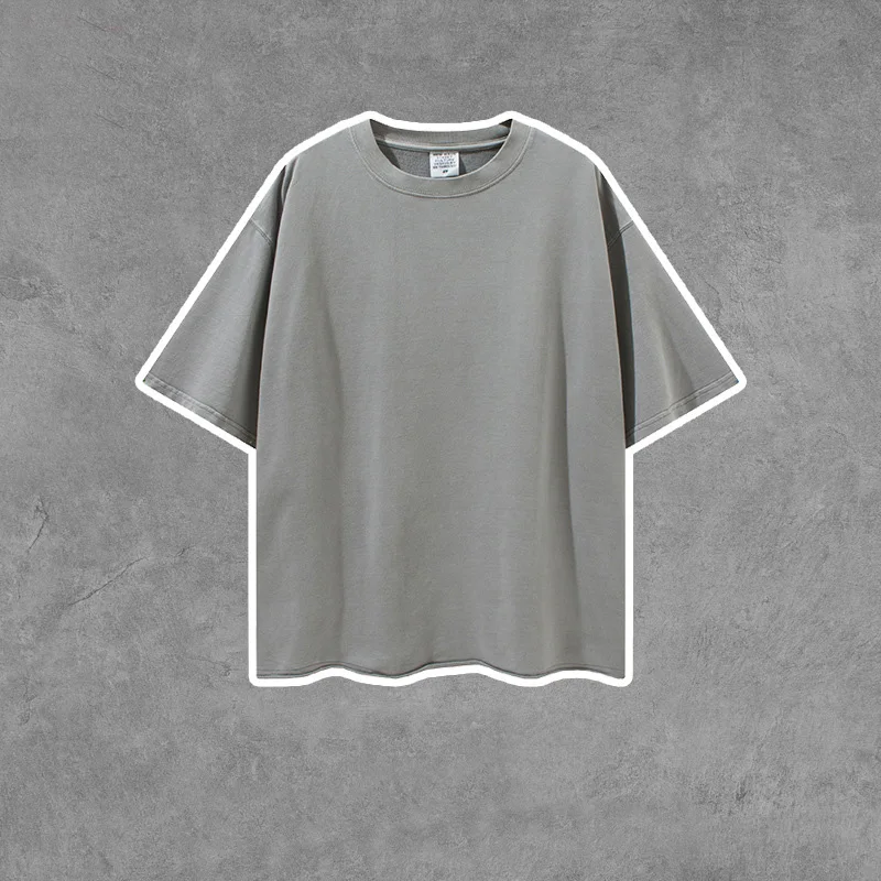 summer street wear drop shoulder vintage oversized tshirt 100% cotton hemp tshirt