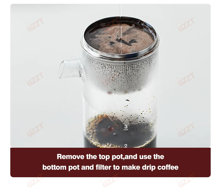 Portable Borosilicate Glass Ice Coffee Dripper Iced Drip Cold Brew Coffee Filter Pot Speed Adjustable Cold Brew Coffee Maker