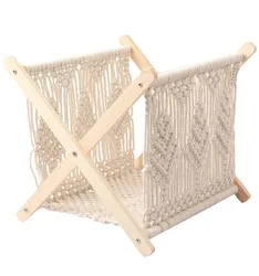 Домашняя оптовая продажа современная плетеная складная деревянная виниловая запись Хранение Корзина держатель