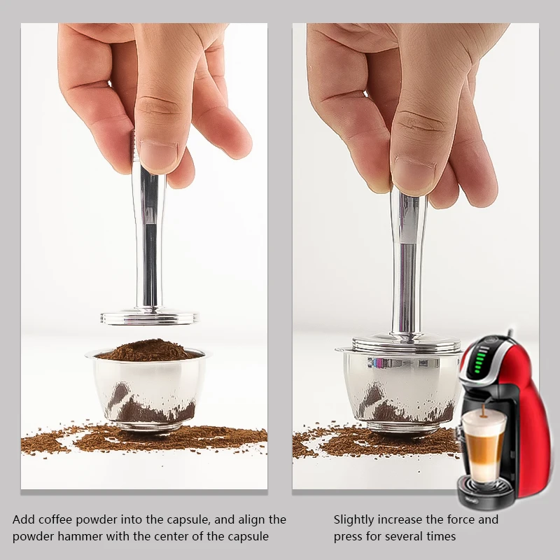 Dolce Gusto capsule coffee powder hammer Italian stainless steel solid filler powder filling rod