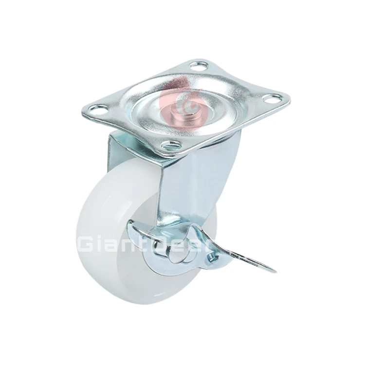 Top Quality 25mm 32 mm 40mm 50mm 65 mm 75 mm Swivel White PP Caster Wheel PP For Furniture
