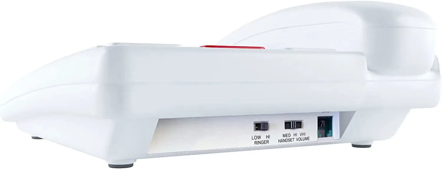 easy to read sos large number white corded hands free home phone telephone large display with photo fixed landline desktop phone