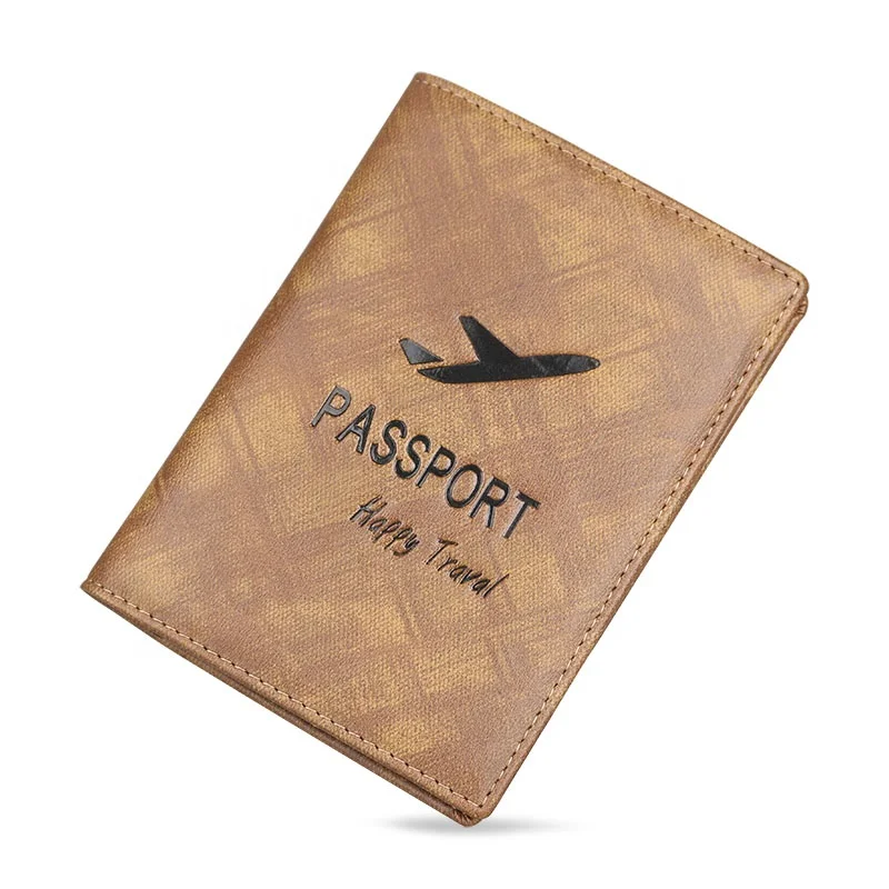 Small and portable travel wallet passport holder PU leather travel passport wallet