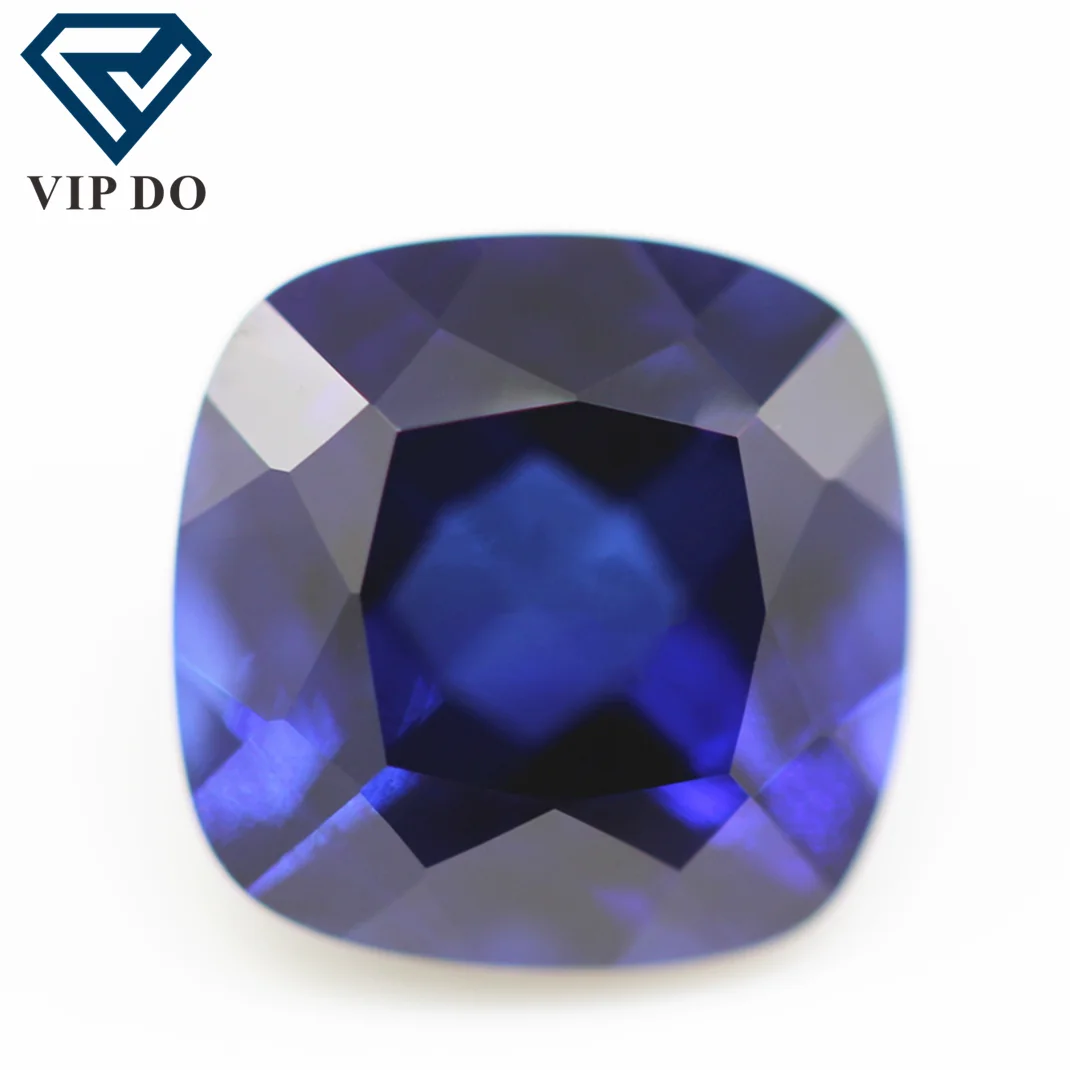 3*3-12*12 мм машинная резка подушки 34 # синий сапфир корунд свободный драгоценный камень в форме подушки синтетический 34 # синий корунд драгоценный камень