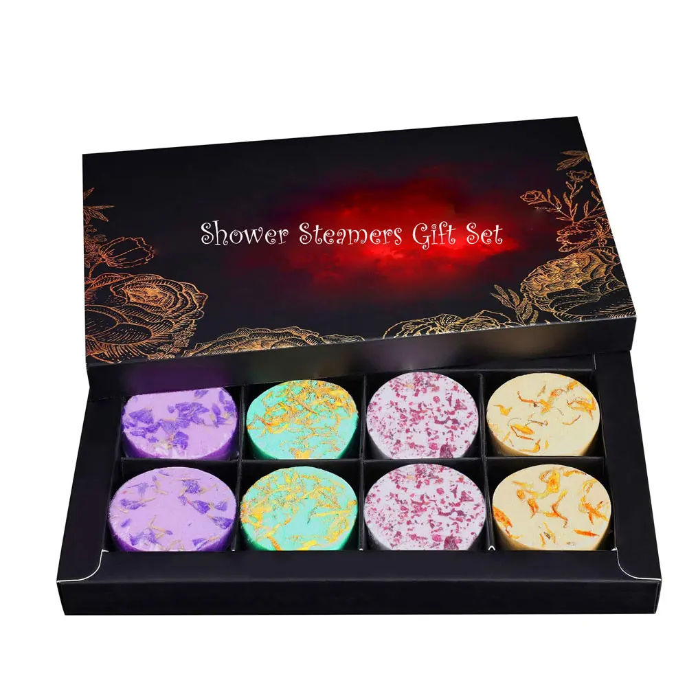 
Private Label Relaxing Stress Relief Gifts Mom Self Care Square or Round Shower Bombs Aromatherapy Shower Steamers Gift Set 