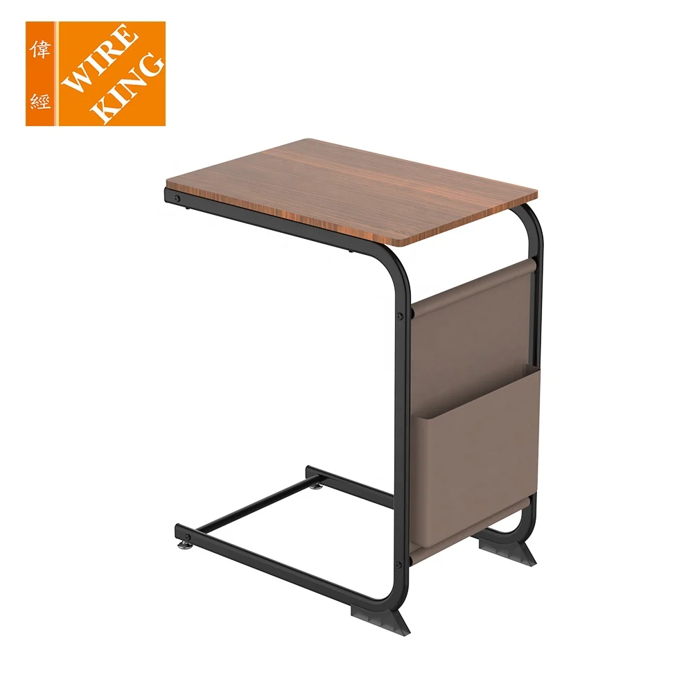 2021 trends C end cube side table detachable coffee tables with storage basket mobile snack computer sofa table for living room