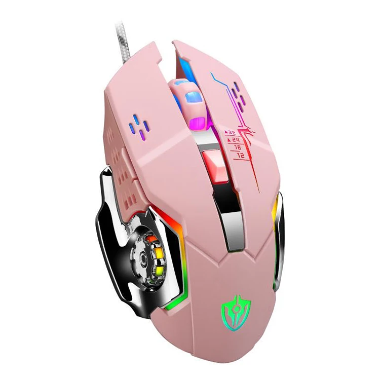 X7 RGB Colorful Glowing Gaming Mouse Wired Laptop Computer Mouse Mini USB Customized 7 Keys Mouse Gamer