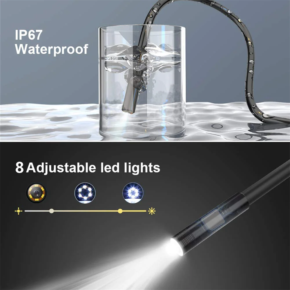 Valdus Portable Inskam129 5m 4.5 Inch Hd 1080p Ip67 Waterproof With Led Industrial Videoscope Endoscope Camera