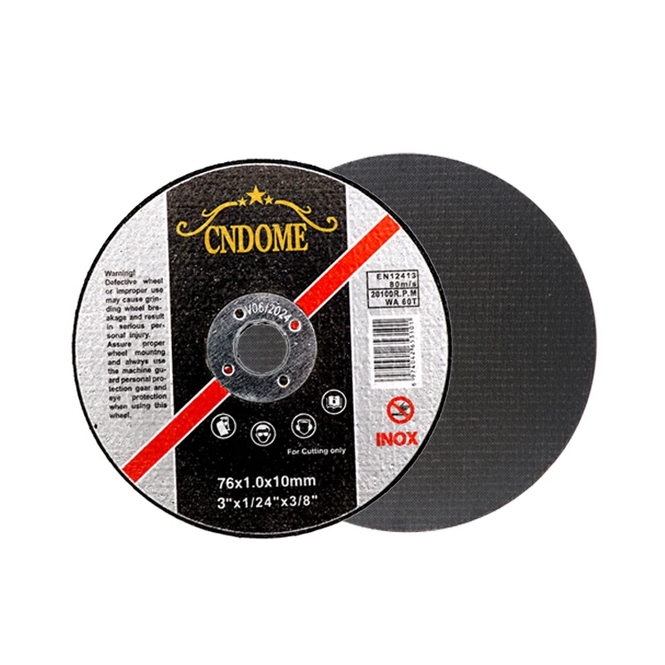 Hot sale CNDOME 3 inch grinder disc 75*1.6*10mm custom circular cutting disc for angle grinder abrasive tools of hardware