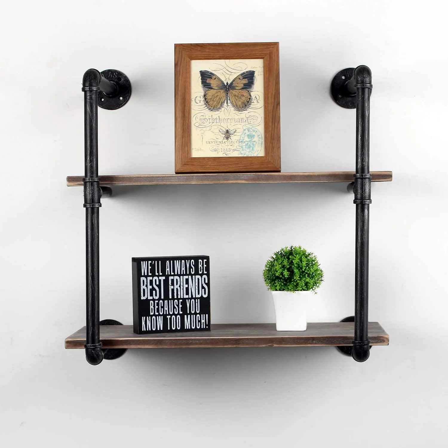 Промышленные трубы стеллажи в виде книжной обложки деревенский 2 яруса фоновая фотография в стиле ретро для крепления трубы диаметром 32 мм дизайн DIY плавающей стеллажи