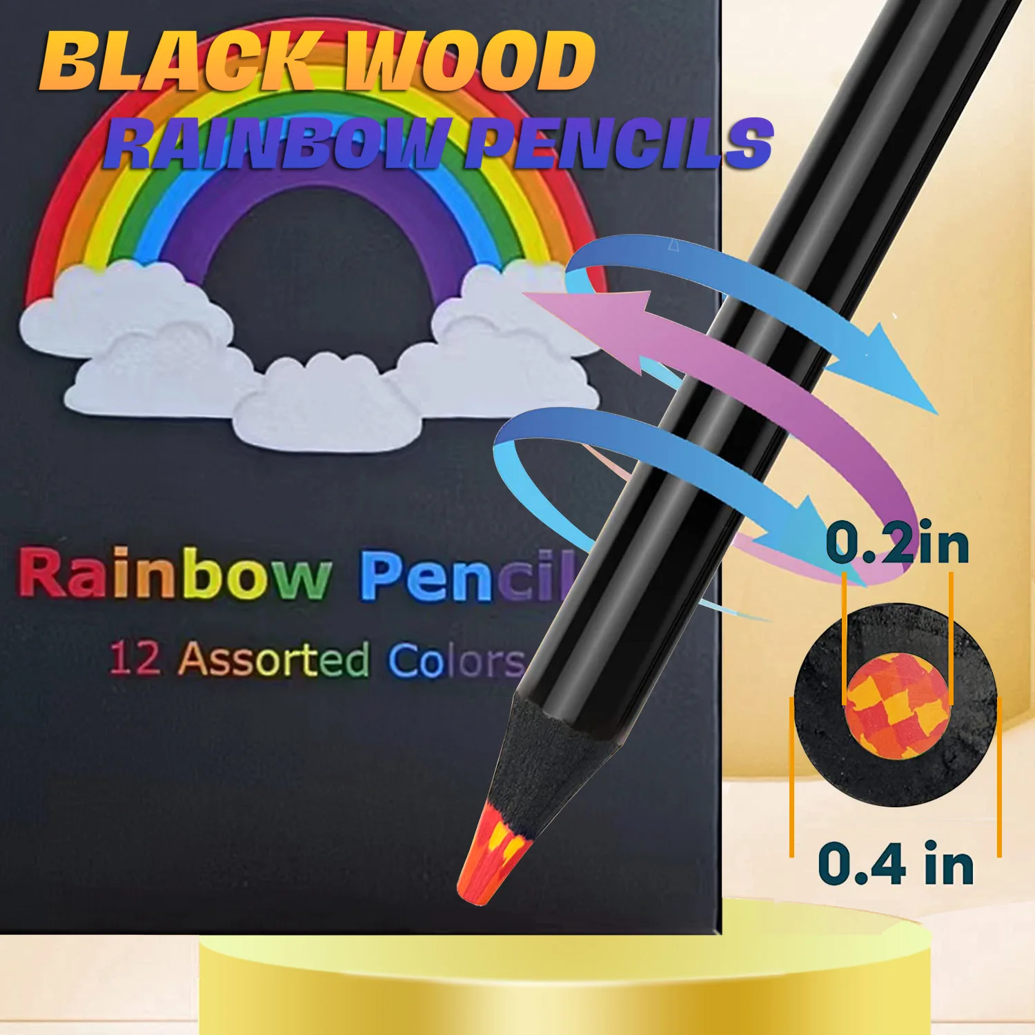 BESTLINE 12 pieces Professional Drawing Pencils Set Colored Pencils Wooden Pencils Coloring Sketching For Adult Kids