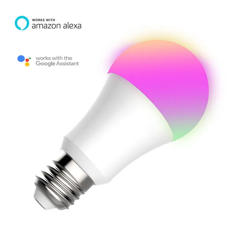 wifi smart wireless dimming led light bulb without hub work with echo dot and google assistant