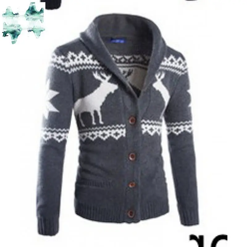 Custom Christmas sweater jacquard pullover long sleeve ugly sweater knit coat winter knitted cardigan sweater men
