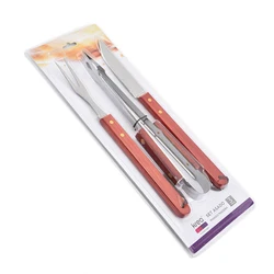 BBQ tool set Manufacturers wholesale stainless steel wooden handle multi-functional outdoor combination grill tools bbq