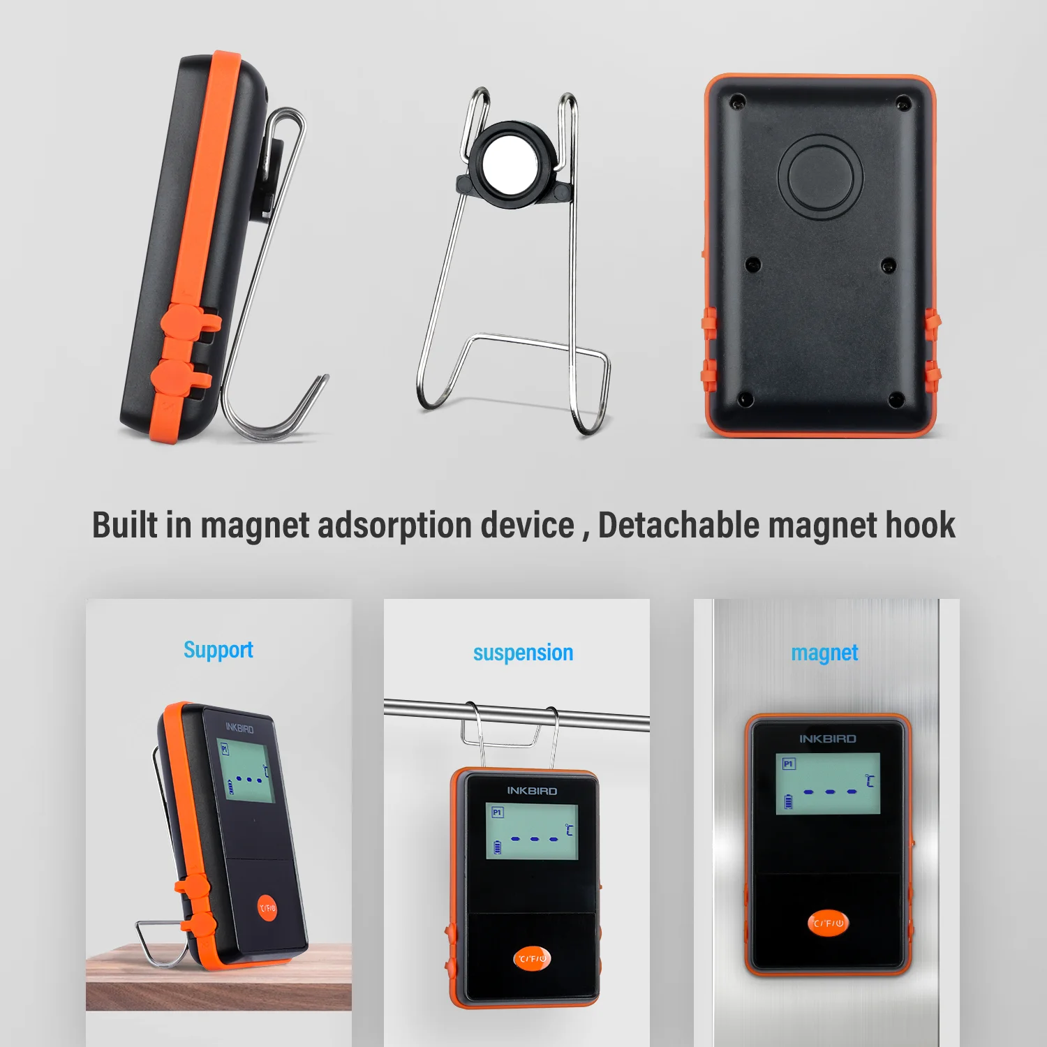 Inkbird IRF-4S waterproof digital wireless led display meat thermometer with 2 probes