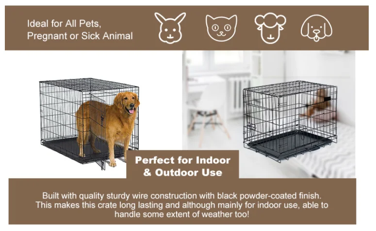 Bangke 24 30 36 42 48 Inches Wholesale Folding Portable Indestructible Metal Heavy Duty Dog Crate