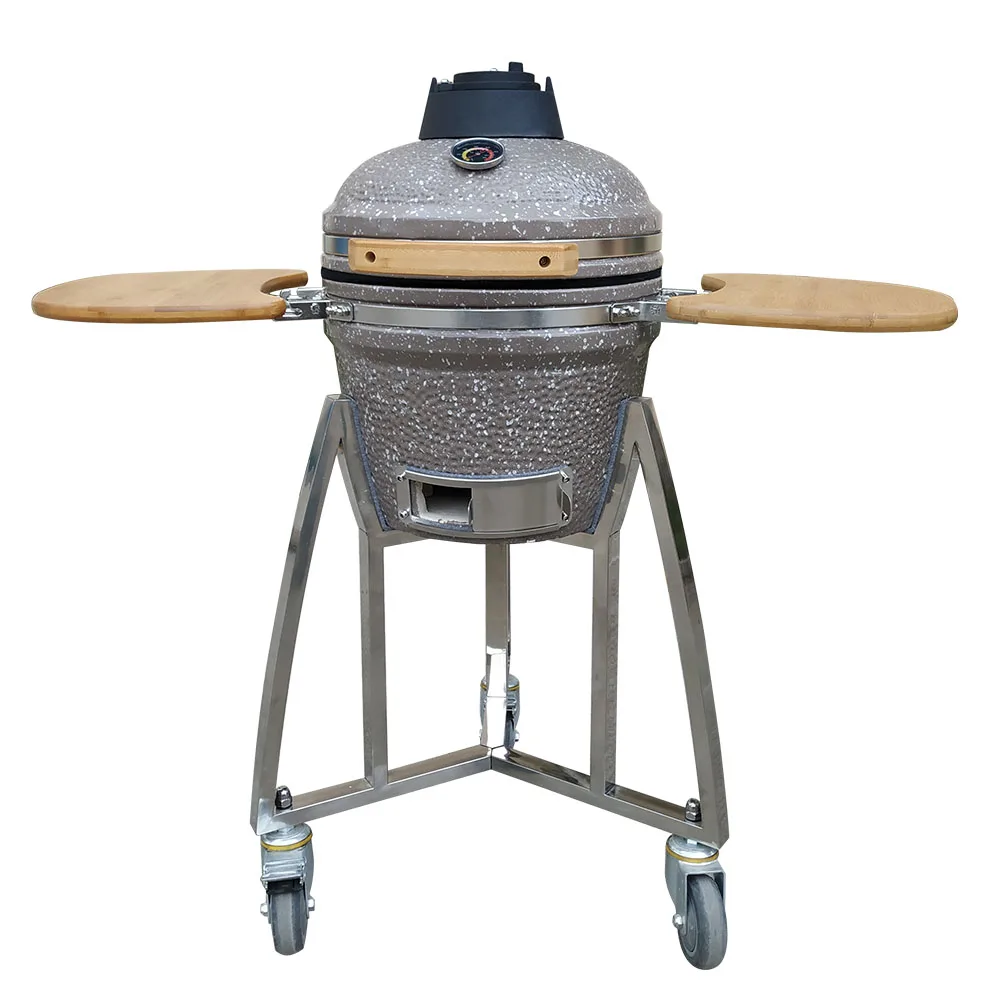 AUPLEX 15 16 Inch Komodo Egg Grill Freestanding Outdoor Steel Barbecue for Smoker and Roasting for Cooking