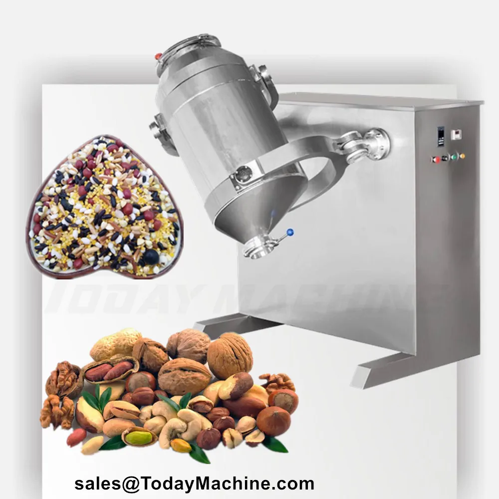 Stainless Steel 3D Swing Rotating Blender Three Dimensional Stirrer Blender Powder Mixer for Flour Herbs Additive