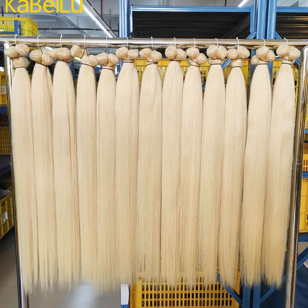 Unprocessed cuticle aligned 613 blonde virgin hair raw indian hair bundles, raw indian temple hair, raw indian human hair bulk