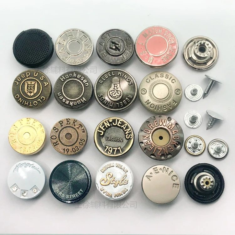 Personalized new N letter custom color jeans buttons for jeans