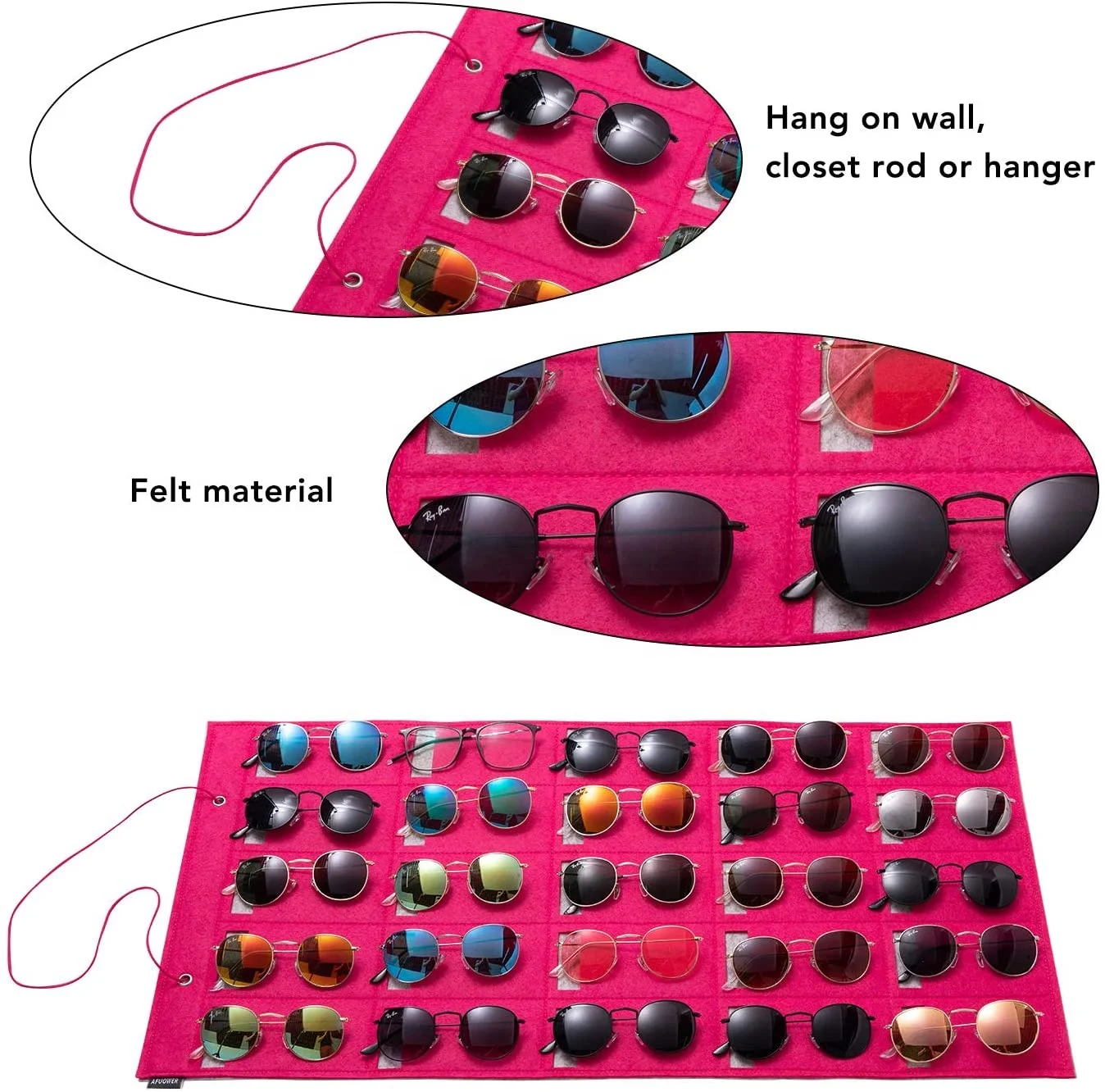 Amazon Hot Sell Sunglasses Organizer Storage Hanging Wall for Men Women