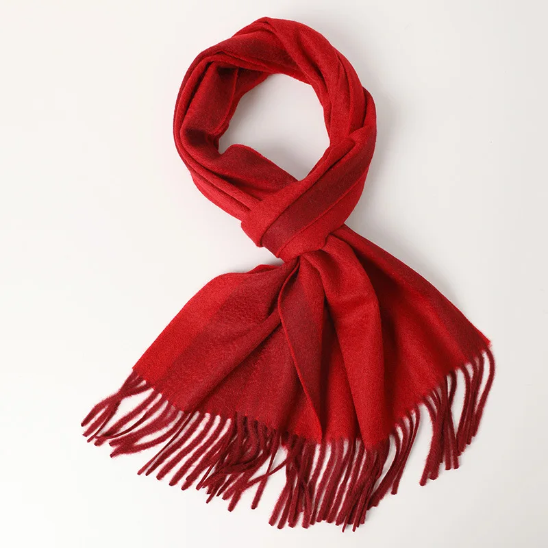 Men and women unisex autumn and winter cashmere scarf wholesale cashmere  warm scarf solid color tassel extension scarf