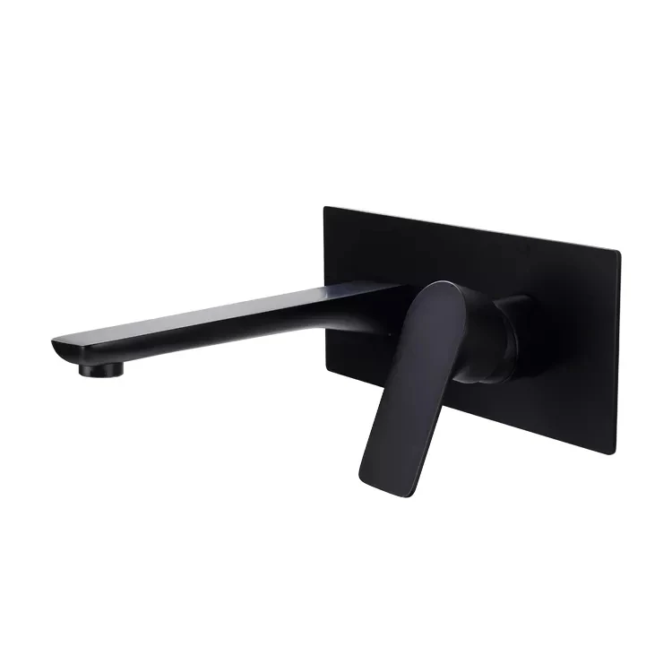 Wholesale Contemporary Black Bath Faucet Single-Handle Concealed Shower Brushed Gold Finish Box Mounted Zinc Basin Bathroom Gym