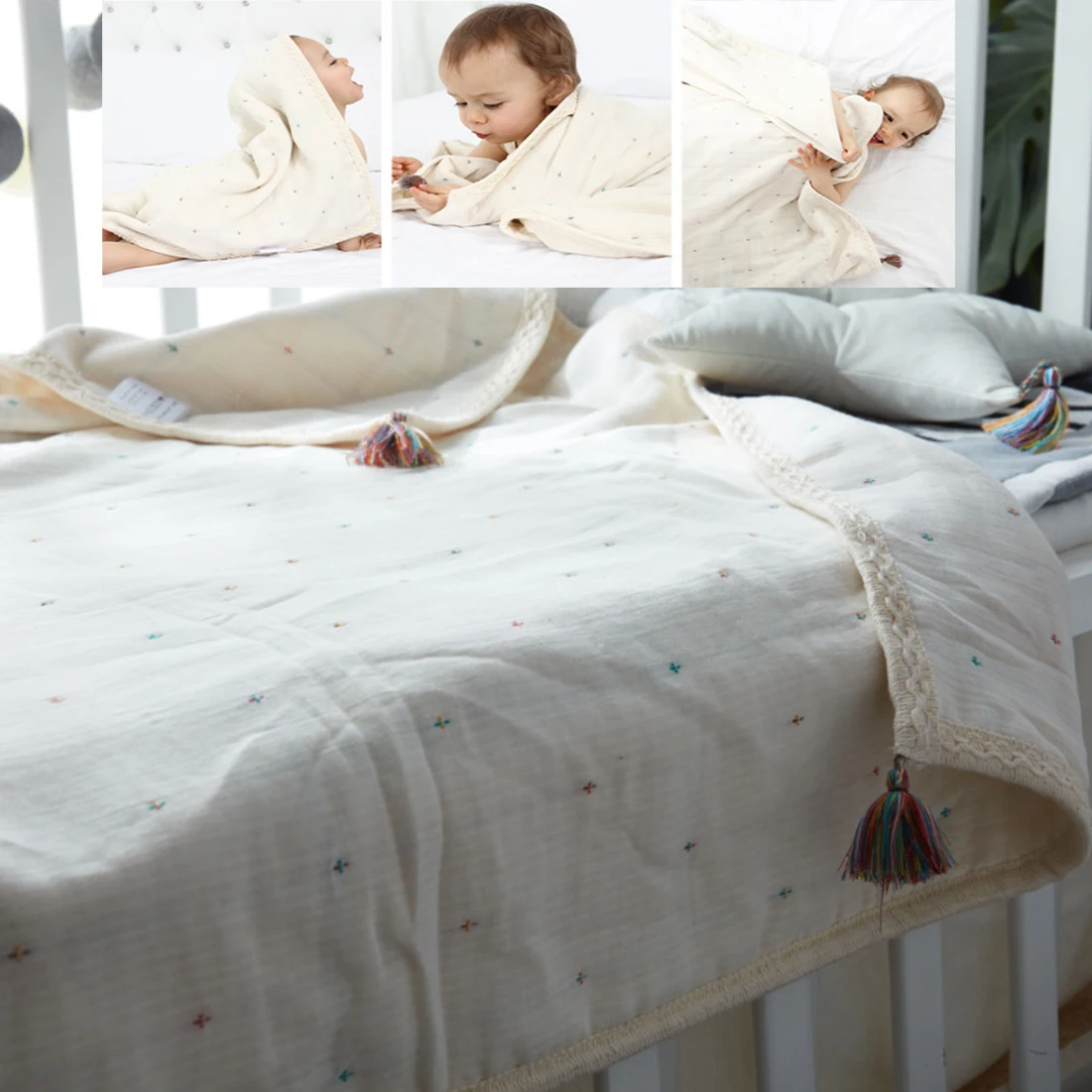 Six-Layer 100% Pure Cotton Baby Thin Quilt Blanket