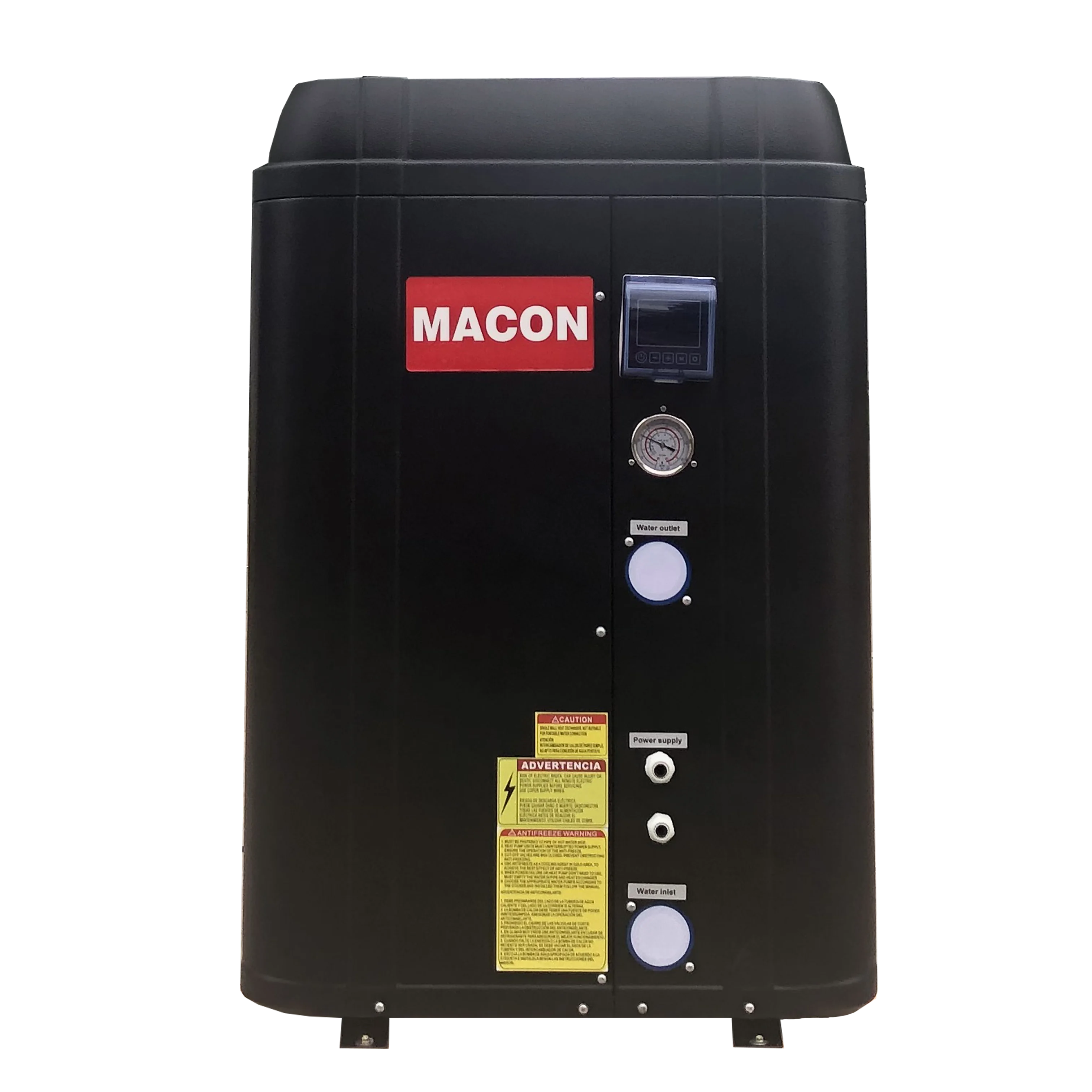 Macon plastic case top fan 25kw swimming pool  DC inverter heat pump pool heaters