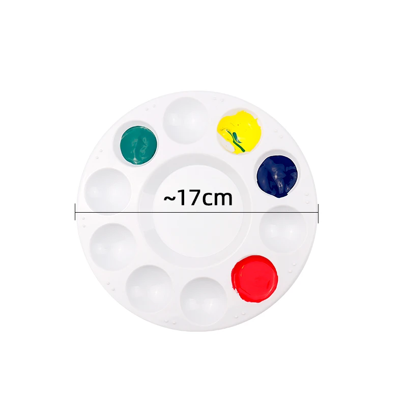 Huichuang Cheap Price Round Watercolor Palette Artist Paint Palette Kids Art Supplies Painting Tools Plastic Acrylic Palettes