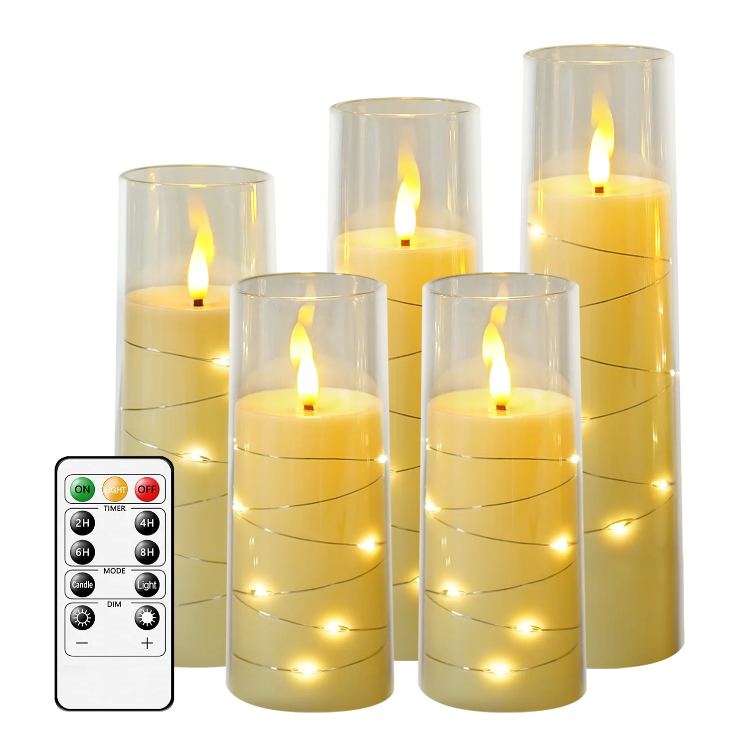 kakoya 2.3in LED Light String Candle Flameless Safe Romantic remote control timer Candles smokeless  LED candles
